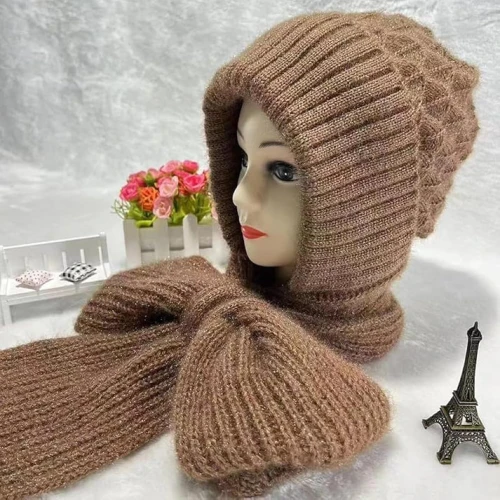 Women Winter Cap with Scarf | Warm Knit Set for Ladies - Image 3