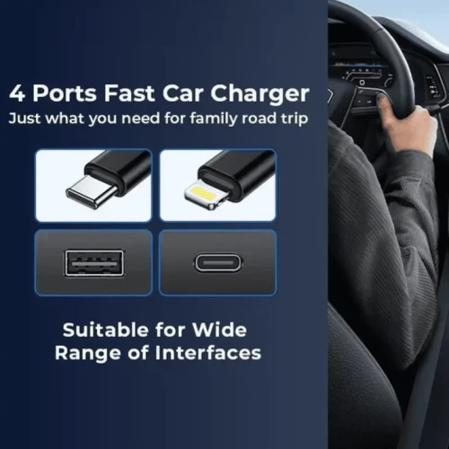 4-in-1 Retractable Car Charger Fast Charging | Your Bazar Pakistan - Image 2