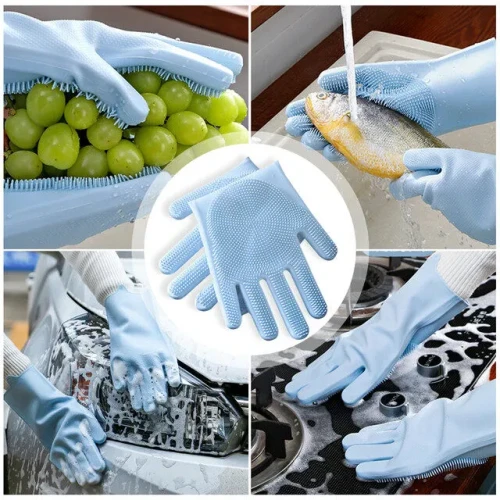 Silicone Dishwashing Gloves | Multi-Purpose Scrubbing Gloves - Image 2