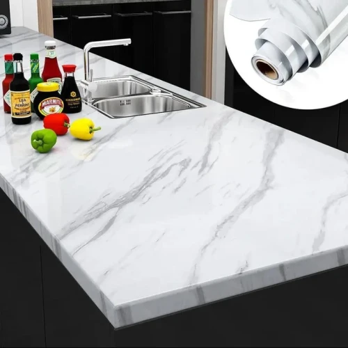 Self-Adhesive White Marble Contact Sheet - Image 3
