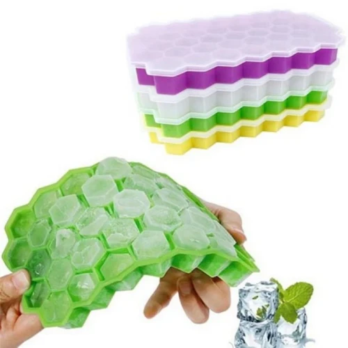 Silicone Ice Cube Tray with Lid - Image 4