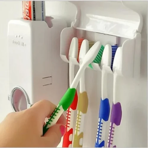 Automatic Toothpaste Dispenser & Toothbrush Holder | Wall Mount - Image 2