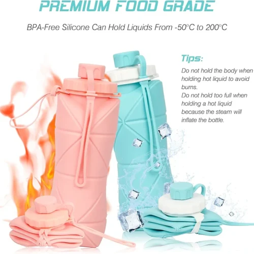 Folding Water Bottle 600ml - Image 3