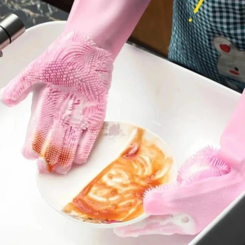 Silicone Dishwashing Gloves | Multi-Purpose Scrubbing Gloves - Image 4