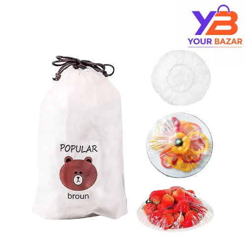 100 Pcs Transparent Food Storage Polythene Covers