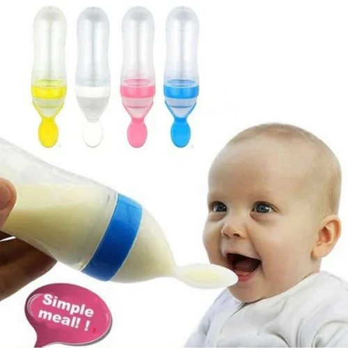 Baby Spoon Feeder Soft Silicone Squeeze Feeding Spoon - Image 3