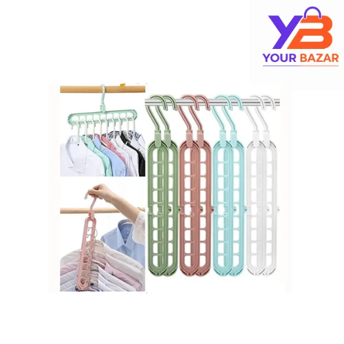 9-Hole Space Saving Hanger | 360 Rotatable Multi-Layer Clothes Hanger