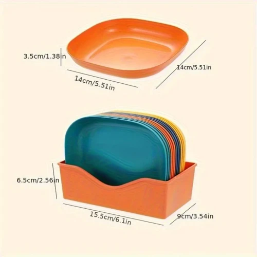 Snack Square Plate 10 Pcs | Pakistan - Image 2