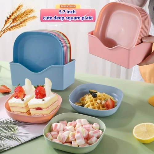 Snack Square Plate 10 Pcs | Pakistan - Image 3