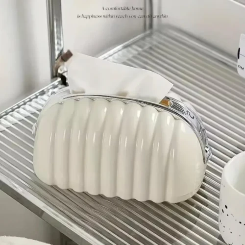 Shell Tissue Box | Decorative Plastic Tissue Holder - Image 5