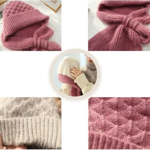 Women Winter Cap with Scarf | Warm Knit Set for Ladies - Image 2