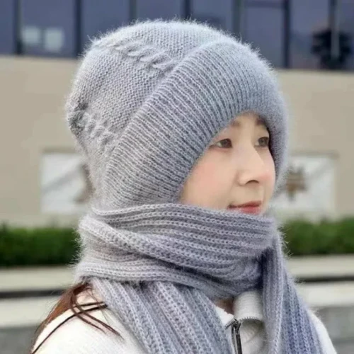 Women Winter Cap with Scarf | Warm Knit Set for Ladies - Image 4