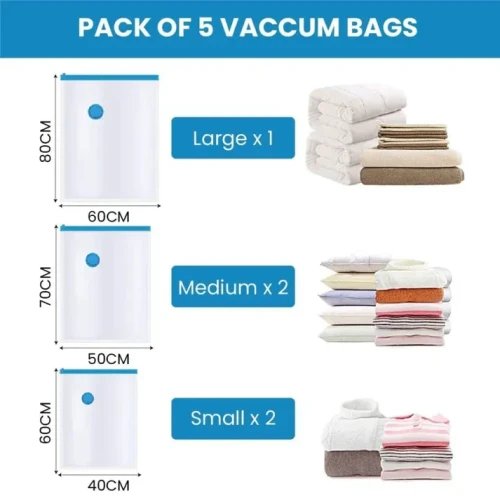 Vacuum Storage Bags 5 Pcs | Pakistan - Image 5