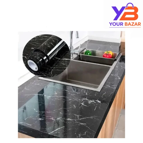 Self-Adhesive Black Marble Contact Sheet