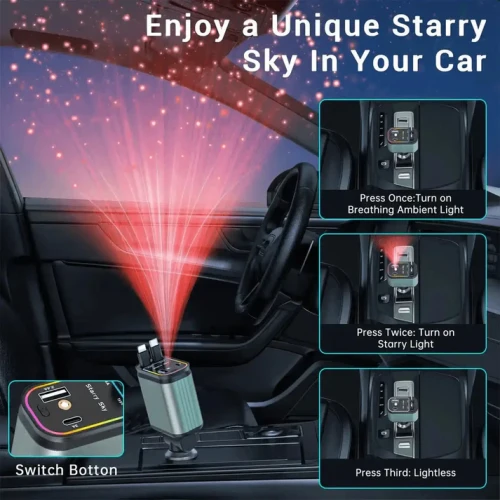 4-in-1 Retractable Car Charger Fast Charging | Your Bazar Pakistan - Image 5