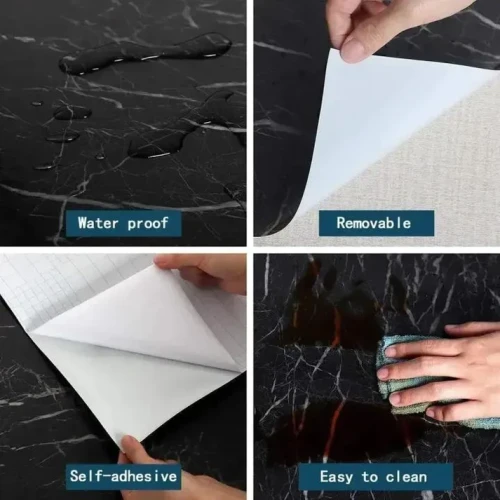 Black Marble Sheet Self-Adhesive Pack 1 | Pakistan - Image 3